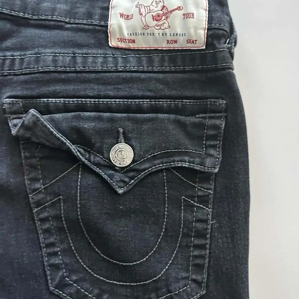 True Religion Ricky Straight Leg Black Jeans